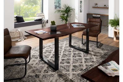 Bighome – METALL Jedálenský stôl s antracitovými nohami (lesklé) 160×90, akácia, hnedá