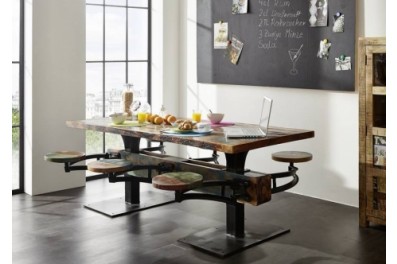Bighome – INDUSTRY Jedálenský stôl so stoličkami 180×90 cm, staré drevo