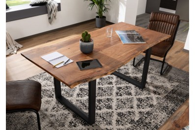 Bighome – METALL Jedálenský stôl s antracitovými nohami (matné) 120×90, akácia, prírodná