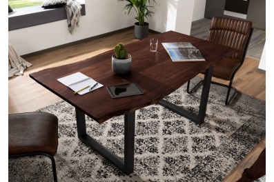 Bighome – METALL Jedálenský stôl s antracitovými nohami (matné) 120×90, akácia, hnedá