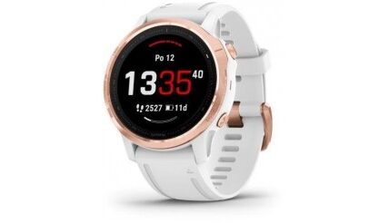 Chytré hodinky Garmin Fenix 6S Pro Glass, biela/ružová