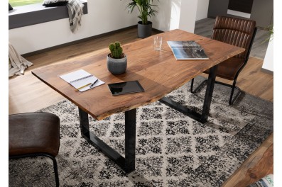Bighome – METALL Jedálenský stôl s antracitovými nohami (lesklé) 200×100, akácia, prírodná