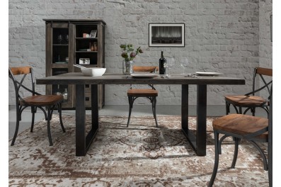 Bighome – IRON Jedálenský stôl 180×90 cm, mango, sivá