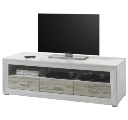 Sconto TV stolík JAMBO T12 dub biely/dub pieskový