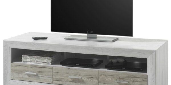 Sconto TV stolík JAMBO T12 dub biely/dub pieskový