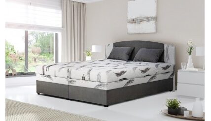 Čalúnená posteľ Kappa 180×200, sivá, vr. matracov, roštu a ÚP
