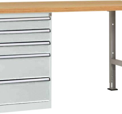 Systém pracovných stolov COMBI model 7 s masívnou bukovou doskou, ŠxHxH = 2000 x 700 x 840 mm Manuflex WC5117.7035 WC5117.7035