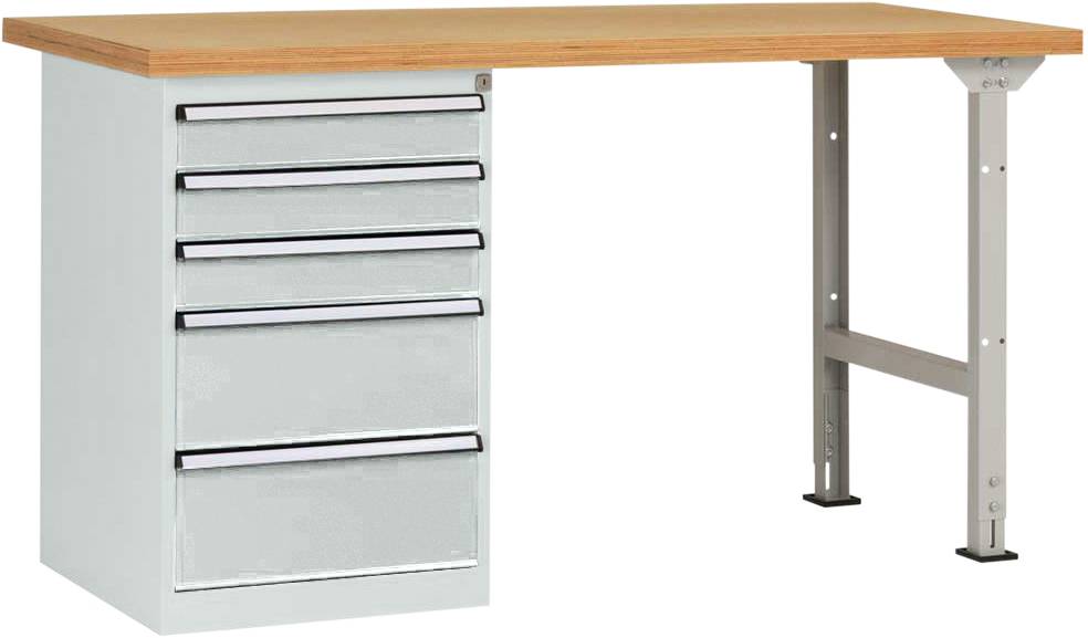 Systém pracovných stolov COMBI model 7 s masívnou bukovou doskou, ŠxHxH = 2000 x 700 x 840 mm Manuflex WC5117.7035 WC5117.7035
