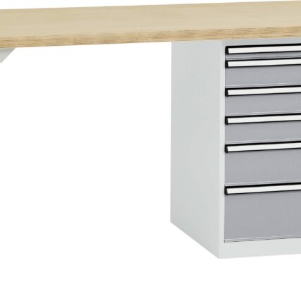 Systém pracovných stolov COMBI model 2 s masívnou bukovou doskou, ŠxHxH = 1500 x 700 x 840 mm Manuflex TP5089.9006 TP5089.9006