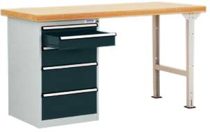 Systém pracovných stolov COMBI model 1 s masívnou bukovou doskou, ŠxHxH = 1500 x 700 x 840 mm Manuflex TP5087.7016 TP5087.7016