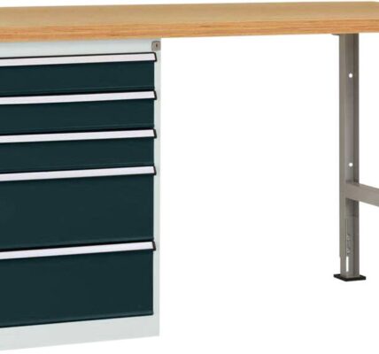 Systém pracovných stolov COMBI model 7 s masívnou bukovou doskou, ŠxHxH = 2000 x 700 x 840 mm Manuflex WC5117.7016 WC5117.7016