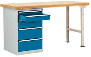 Systém pracovných stolov COMBI model 1 s masívnou bukovou doskou, ŠxHxH = 2000 x 700 x 840 mm Manuflex WC5079.0002 WC5079.0002