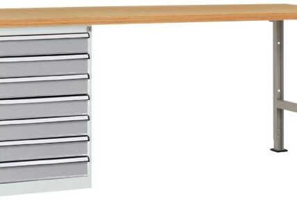 Systém pracovných stolov COMBI model 6 s multiplexnou doskou, ŠxHxH = 1500 x 700 x 840 mm Manuflex WC5118.9006 WC5118.9006