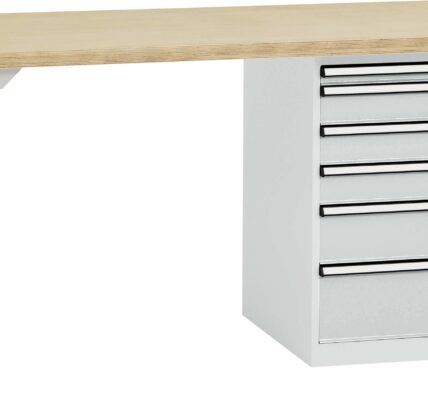 Systém pracovných stolov COMBI model 2 s masívnou bukovou doskou, ŠxHxH = 1500 x 700 x 840 mm Manuflex TP5089.7035 TP5089.7035