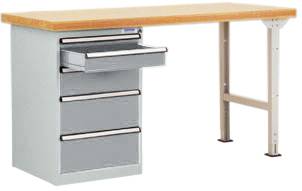 Systém pracovných stolov COMBI model 1 s masívnou bukovou doskou, ŠxHxH = 1500 x 700 x 840 mm Manuflex TP5087.9006 TP5087.9006