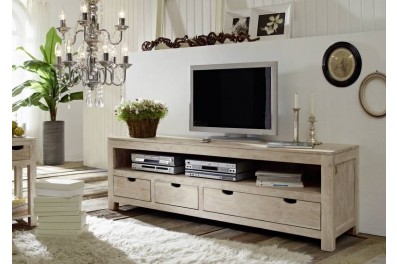 Bighome – WHITE WOOD TV stolík 190×60 cm, akácia