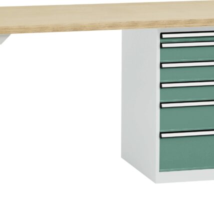 Systém pracovných stolov COMBI model 2 s multiplexnou doskou, ŠxHxH = 2000 x 700 x 840 mm Manuflex WC5088.0001 WC5088.0001