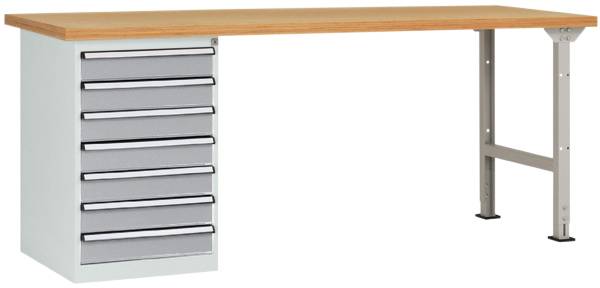 Pracovný stôl COMBI model 6 s multiplexnou doskou, ŠxHxH = 2000 x 700 x 840 mm Manuflex WC5120.9006 WC5120.9006