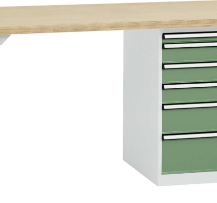 Systém pracovných stolov COMBI model 2 s multiplexnou doskou, ŠxHxH = 1500 x 700 x 840 mm Manuflex TP5088.6011 TP5088.6011