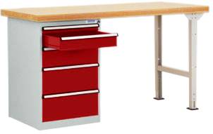 Systém pracovných stolov COMBI model 1 s masívnou bukovou doskou, ŠxHxH = 1500 x 700 x 840 mm Manuflex TP5087.3003 TP5087.3003