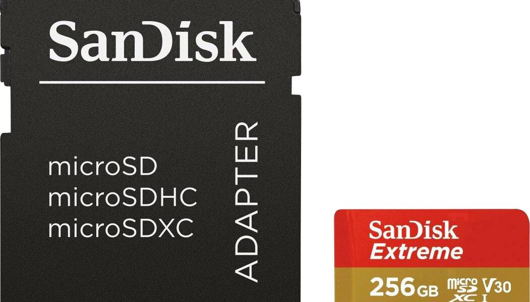 Pamäťová karta micro SDXC, 256 GB, SanDisk Extreme™, Class 10, UHS-I, UHS-Class 3, v30 Video Speed Class, výkonnostný štandard A2