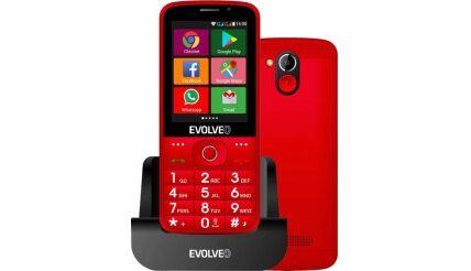 Tlačidlový telefón pre seniorov Evolveo EasyPhone AD, červená