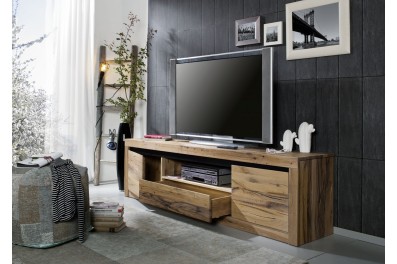 Bighome – VEVEY TV stolík 202×55 cm, tmavohnedá, dub