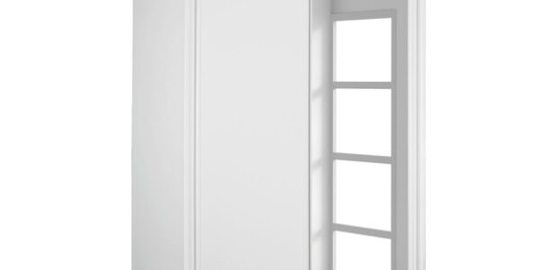 Sconto Šatníková skriňa KING 2 biela, 151 cm, 1 zrkadlo