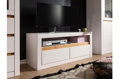 Bighome – ALBURY TV stolík 110×49 cm, borovica, biela