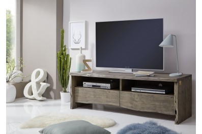 Bighome – WOODLAND TV stolík 151×50 cm, sivá, akácia