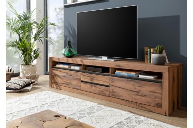 Bighome – VEVEY TV stolík 220×55 cm, tmavohnedá, dub