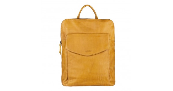 Trendy kožený batoh Burkely Fiona – žltá