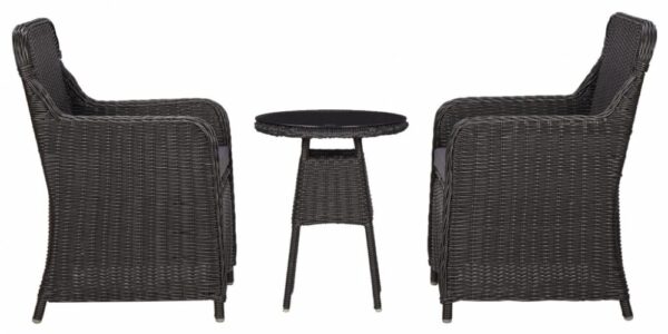 Záhradný bistro set 3 ks čierna / sivá Dekorhome,Záhradný bistro set 3 ks čierna / sivá Dekorhome