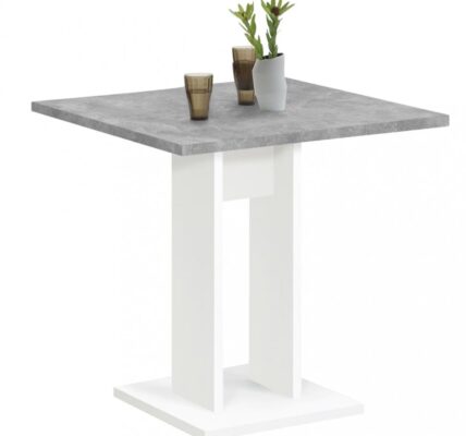 Jedálenský stôl 70 cm Dekorhome Biela / betón