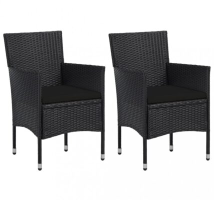 Záhradné stoličky 2 ks umelý ratan Dekorhome Čierna