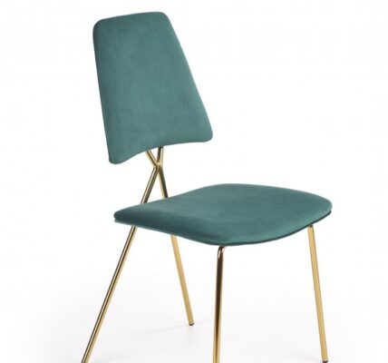 Jedálenská stolička K411 zelená / zlatá Halmar