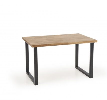 Jedálenský stôl RADUS masívne dubové drevo / čierna Halmar 140×85 cm