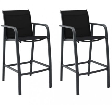 Záhradné barové stoličky 2 ks textilen Dekorhome Čierna