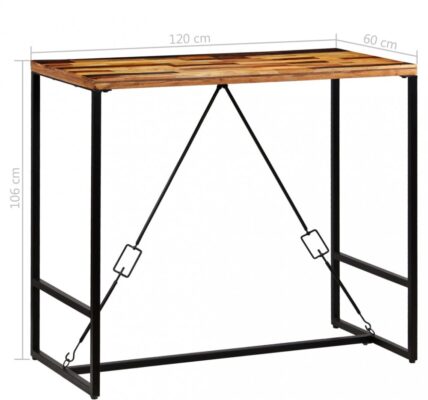 Barový stôl recyklované drevo Dekorhome 120x60x106 cm