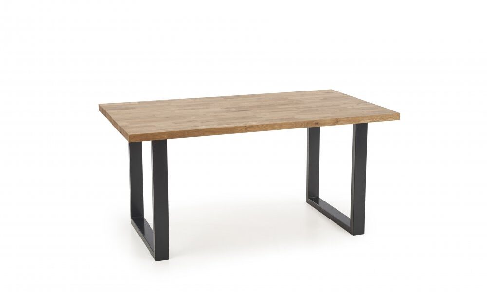 Jedálenský stôl RADUS masívne dubové drevo / čierna Halmar 160×90 cm