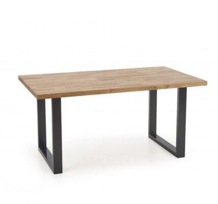 Jedálenský stôl RADUS masívne dubové drevo / čierna Halmar 160×90 cm