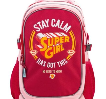 BAAGL Školní batoh s pončem Supergirl – STAY CALM