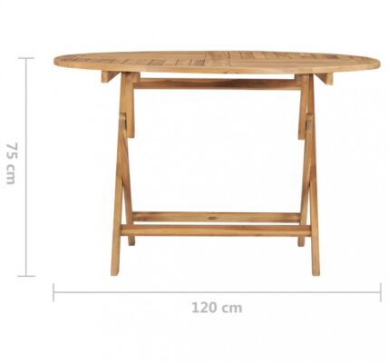 Skladací záhradný stôl teakové drevo Dekorhome ø 120 cm