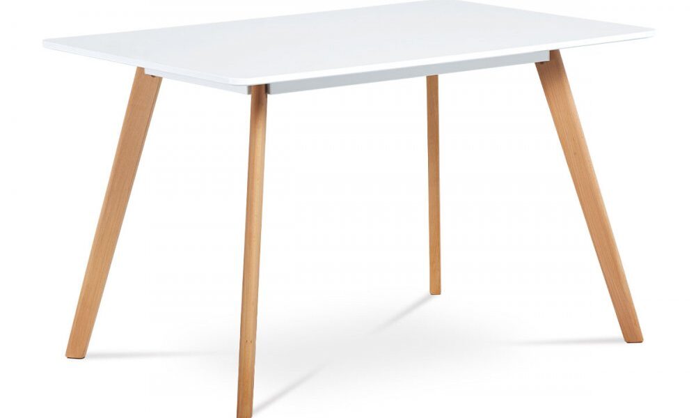 Jedálenský stôl DT-605 WT 120×80 cm biela / buk Autronic