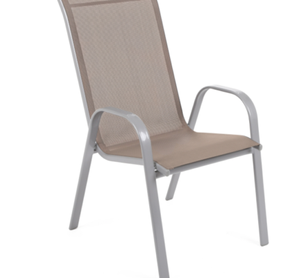 Záhradná stolička oceľ / textílie Sivohnedá