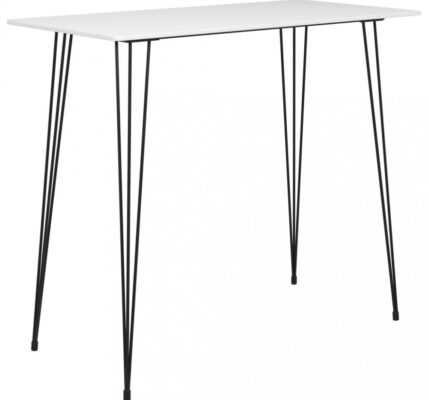 Barový stôl MDF / kov Dekorhome Biela
