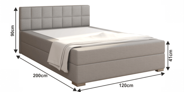 Boxspringová posteľ FERATA KOMFORT svetlosivá Tempo Kondela 120 x 200 cm