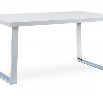 Jedálenský stôl 150×90 cm AT-2088 WT biela / chróm Autronic