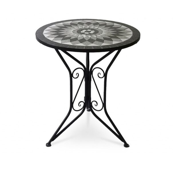 Sconto Záhradný stôl US1006 čierna/mozaika