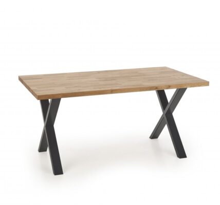 Jedálenský stôl APEX masívne dubové drevo / čierna Halmar 160×90 cm